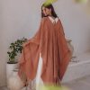Pink Cotton Robe Handmade Bohemian Poncho Boho Cape