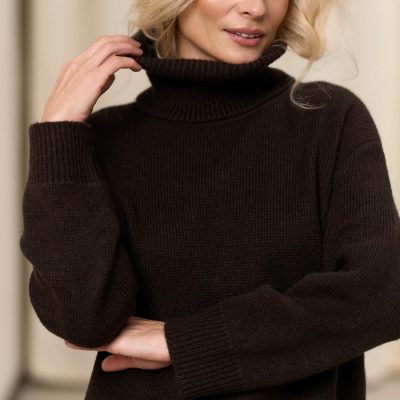 Alpaca Turtleneck Sweater Warm Mohair Wool Knit Pullover